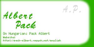 albert pack business card